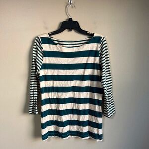 Loft large striped green top